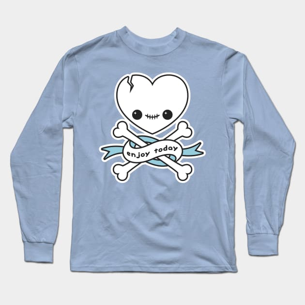 Heart Skull with Crossbones Long Sleeve T-Shirt by sugarhai